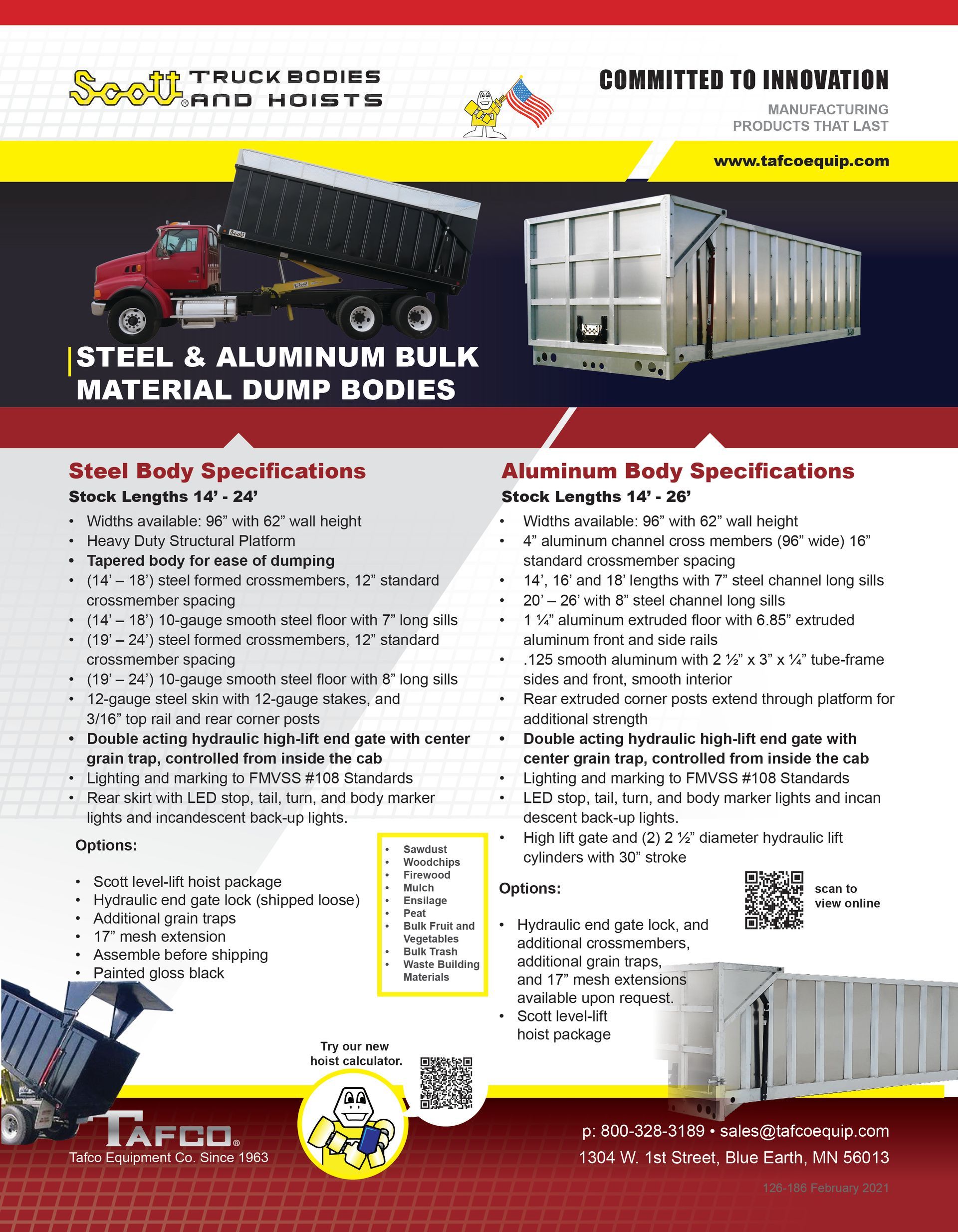 Steel & Aluminum Bulk Material Dump Bodies