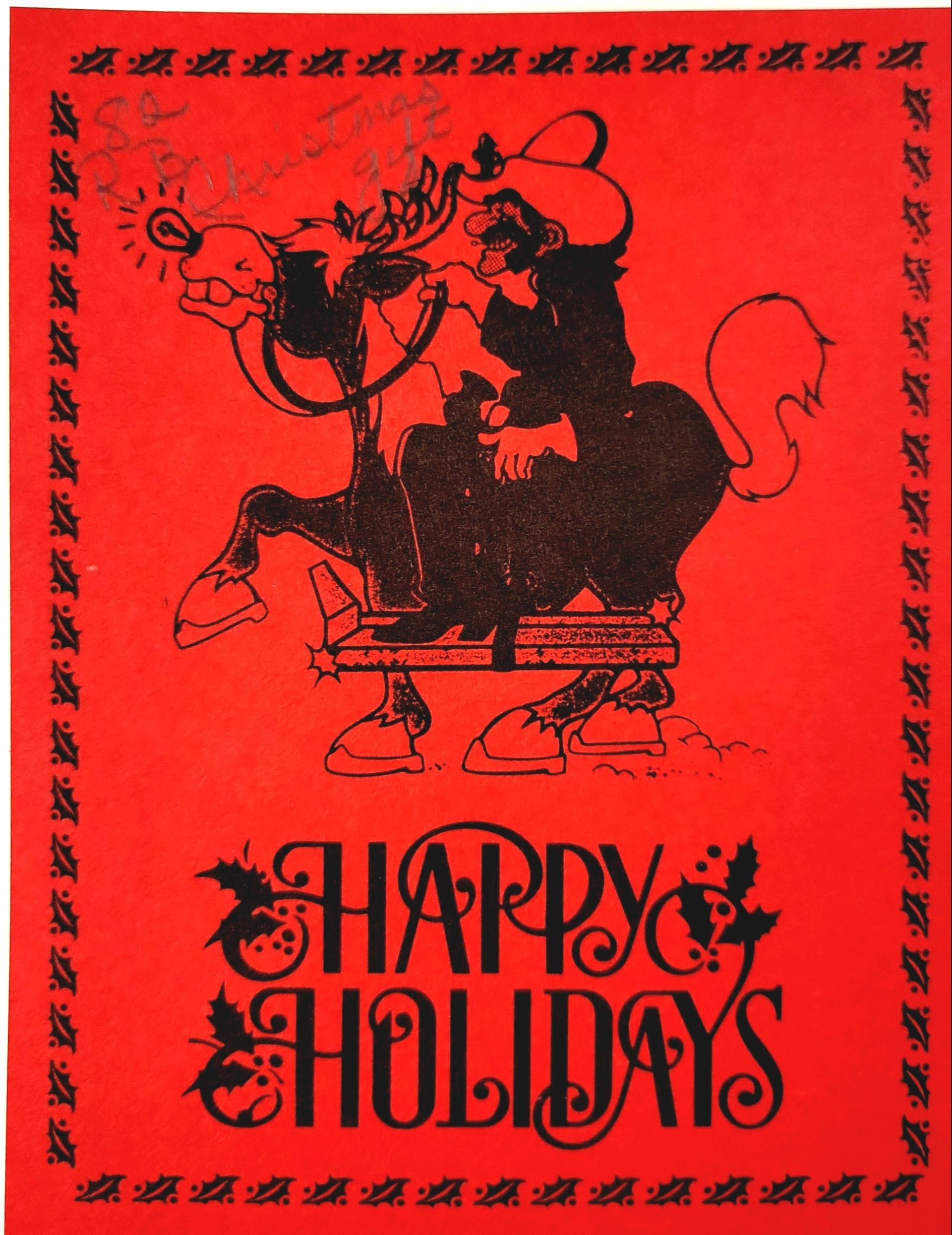 A christmas card that says happy holidays on it