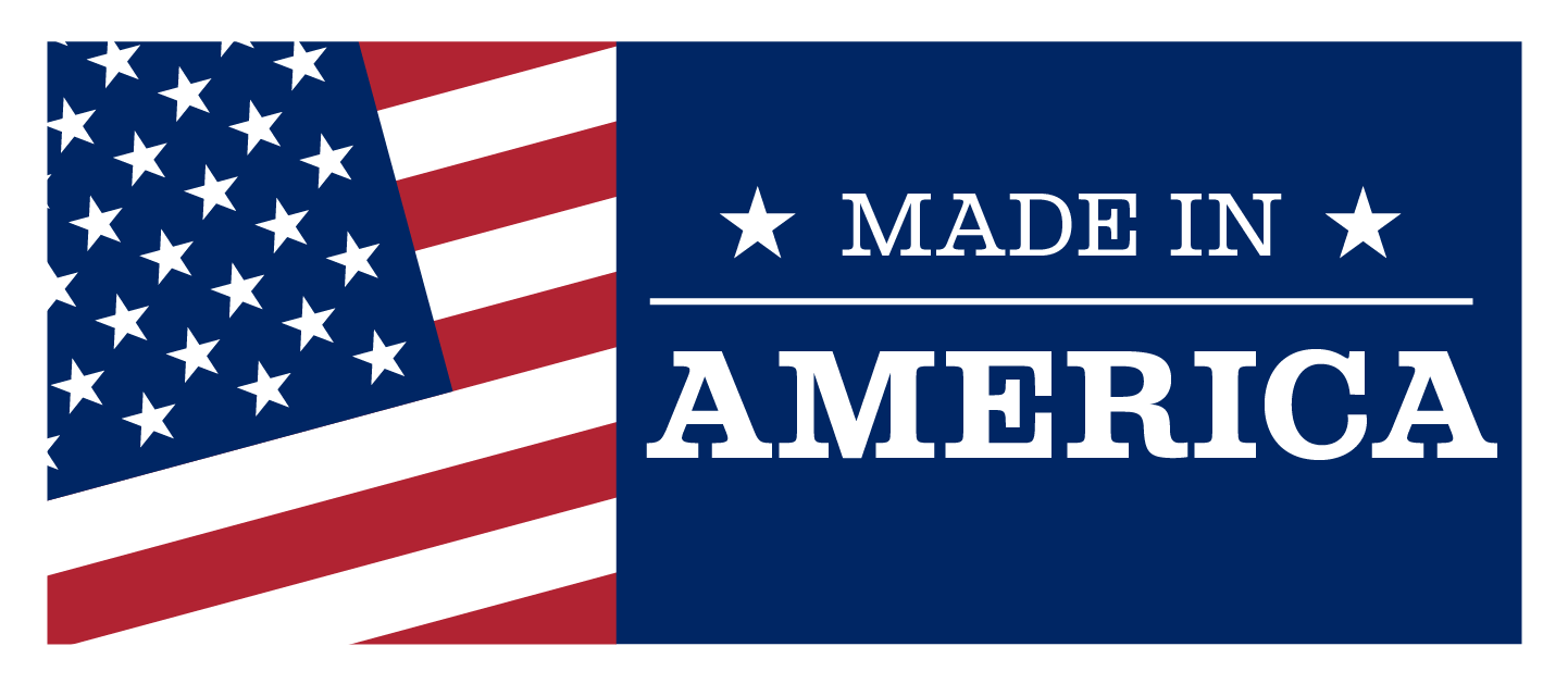 A sign that says made in america with an american flag