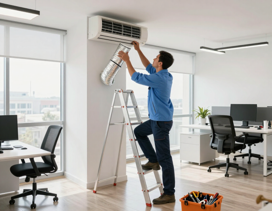 Instalaci&oacute;n profesional de aire acondicionado en oficina