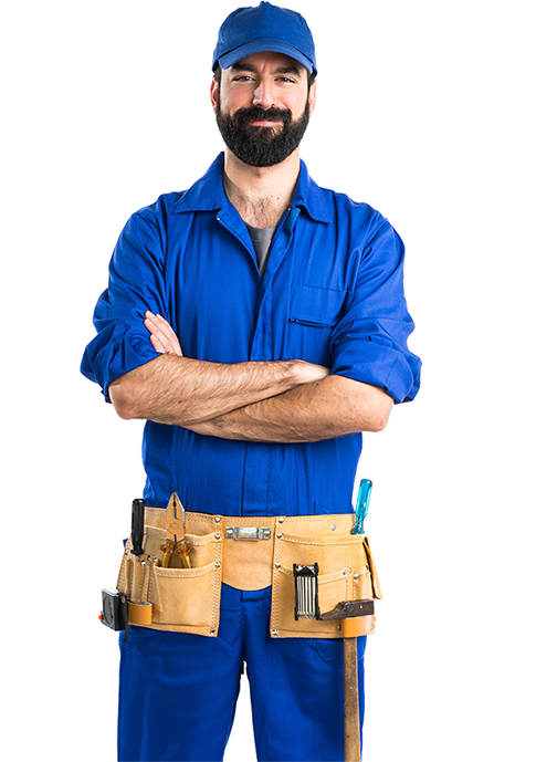 Construction worker in blue