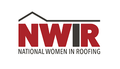 NWR logo with red initials and roofline, reading National Women in Roofing