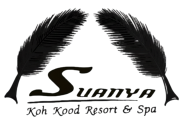 Logo of Suanya Koh Kood Resort & Spa, featuring two stylized feather shapes above the resort's name.