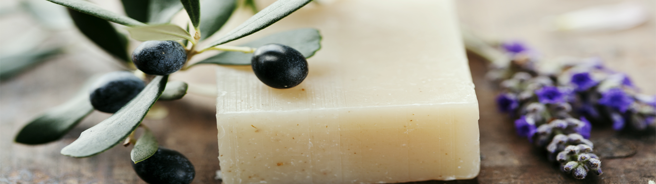 Soap, Lavender, and Olive Plants