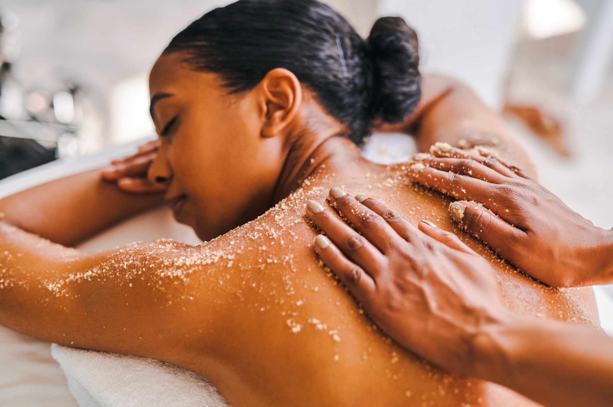 Body Scrub Massage treatment for smoother refreshed skin at a spa