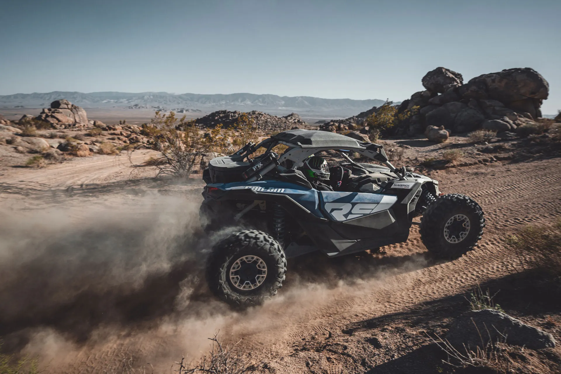 Blue Can-Am X3 2 seater vehicle