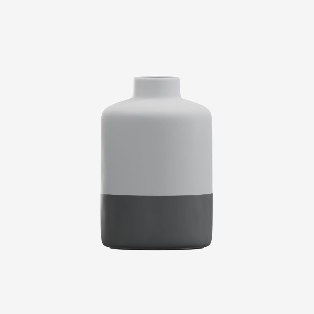 一個白底黑底的白色花瓶。