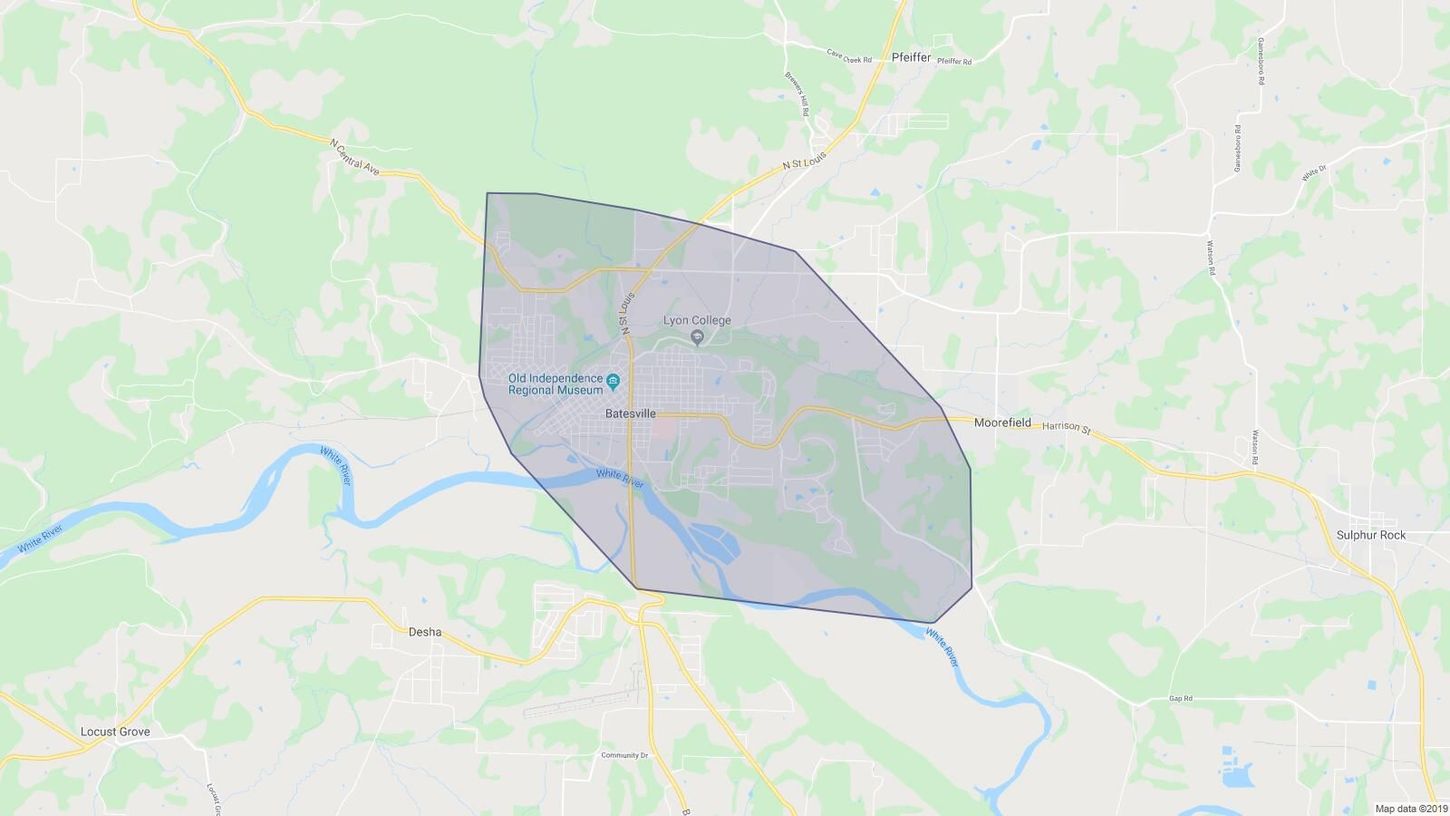 map of service area