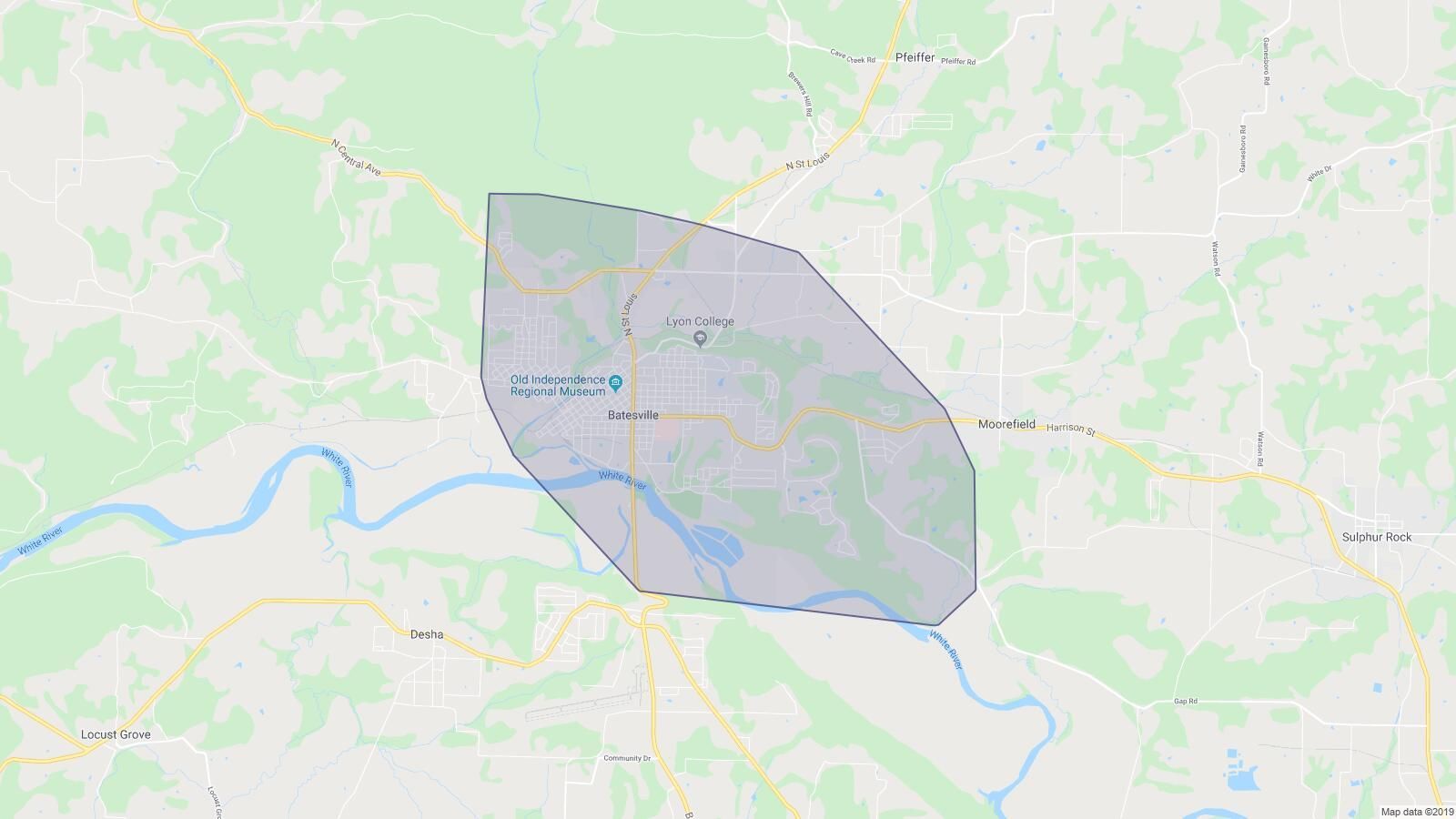 map of service area