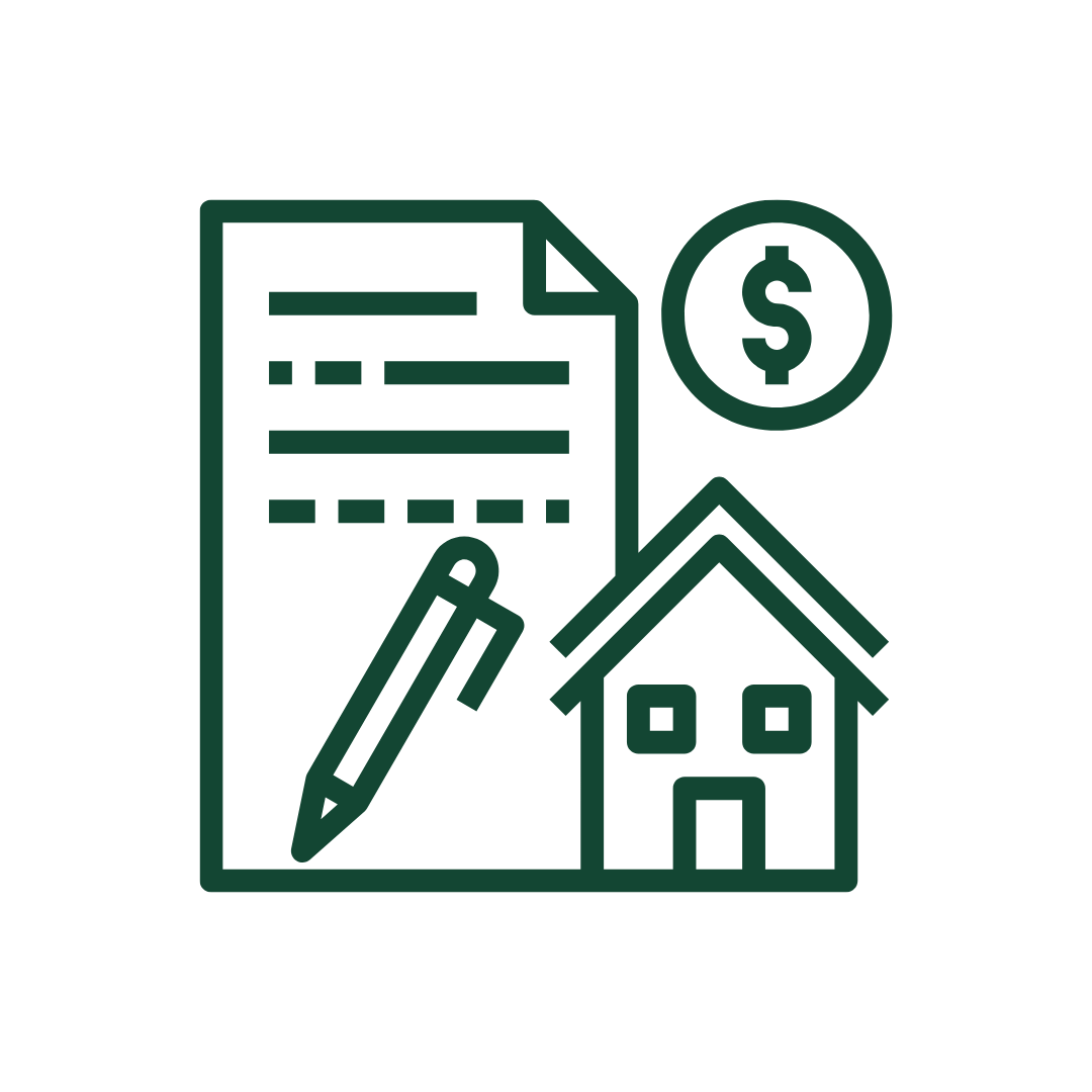 Signing Paper and house icon