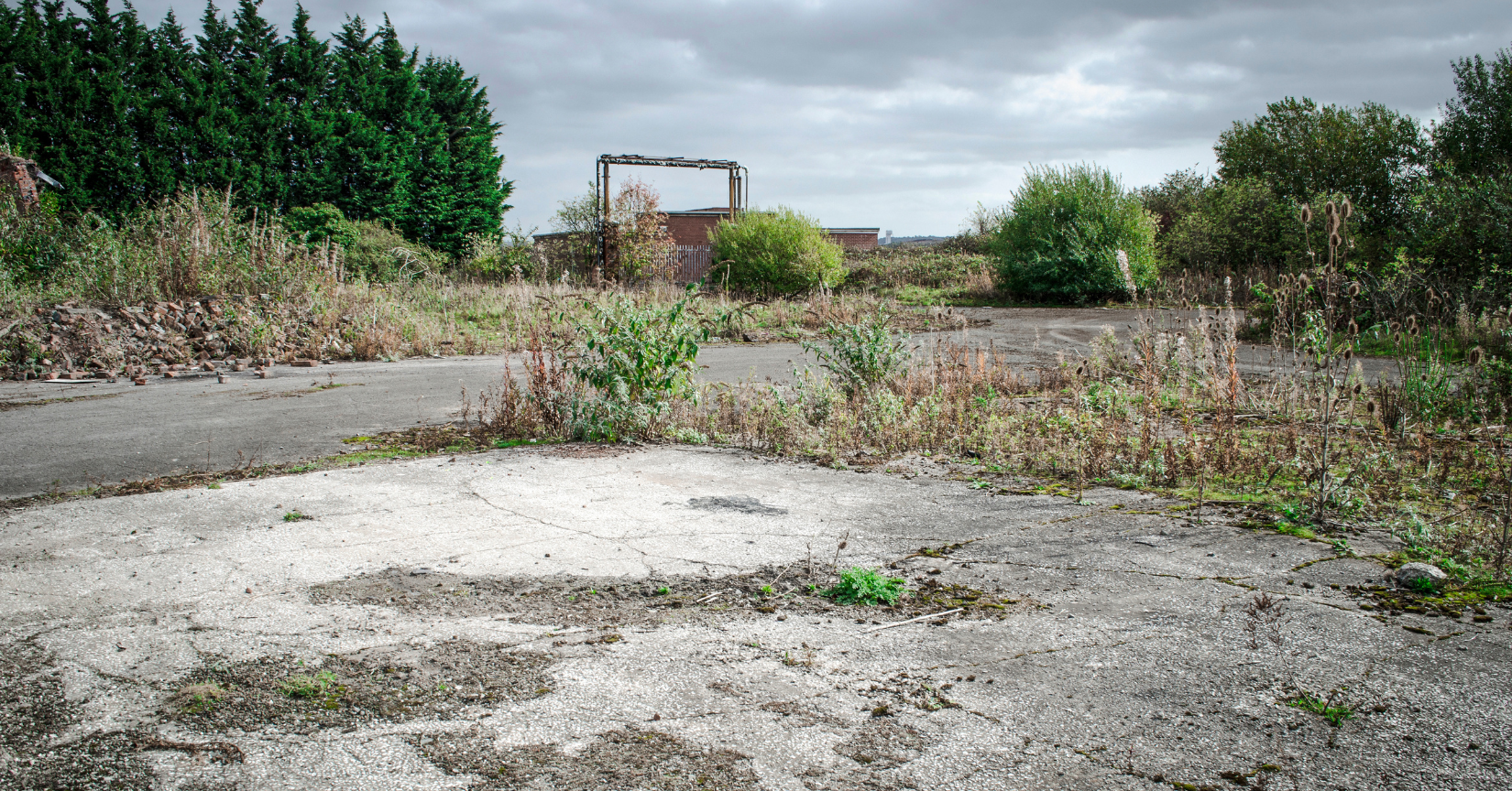 Brownfield land site recently demolished