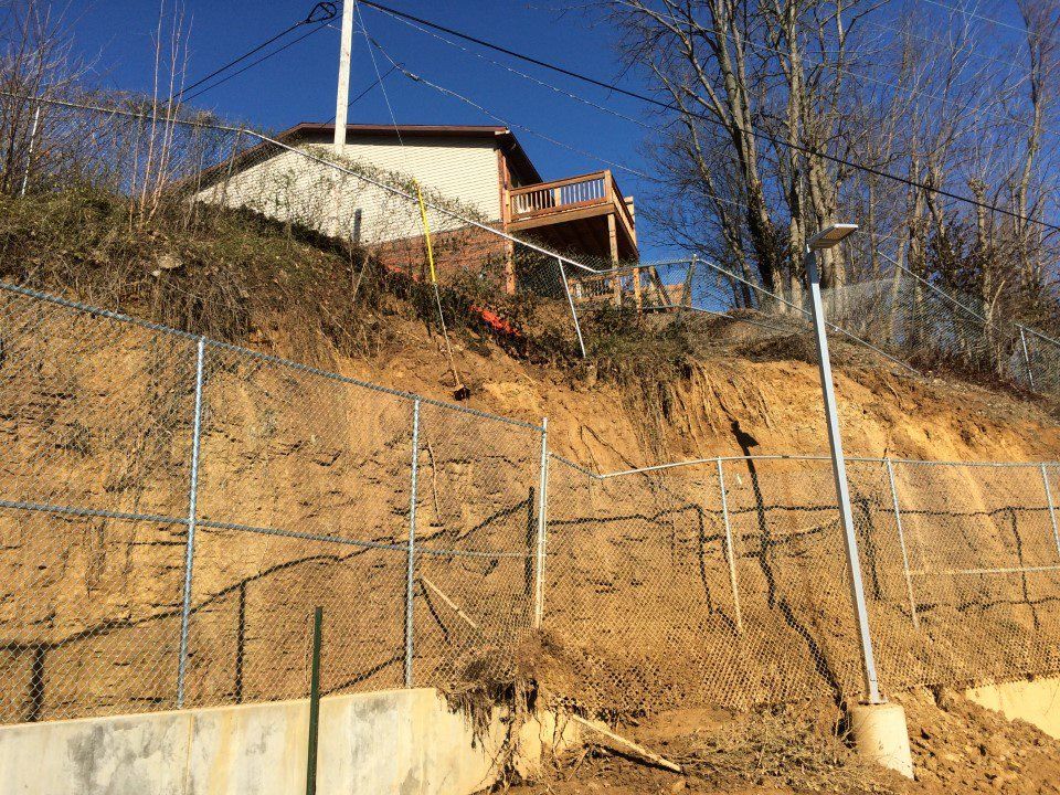 Geotechnical slope pictured to be analyzed for stability