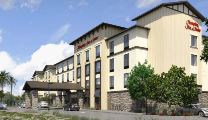 Hampton Inn and Suites Porter Ranch opened November 2024 San Fernando Valley Los Angeles free parking pool EV charging