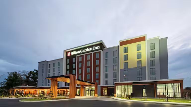 Hilton Garden Inn Flushing LaGuardia newly built hotel exterior in Flushing Queens New York
