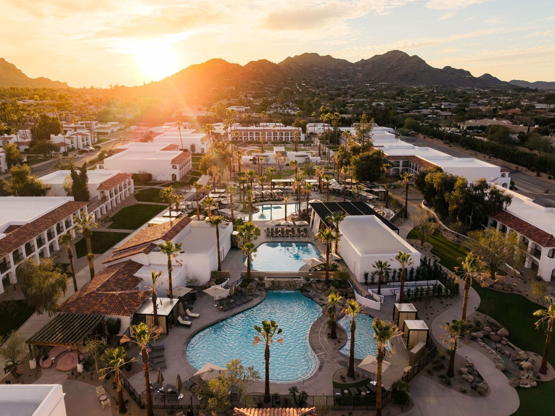 Kimpton Miralina Resort & Villas pools and mountain views in Paradise Valley Scottsdale Arizona