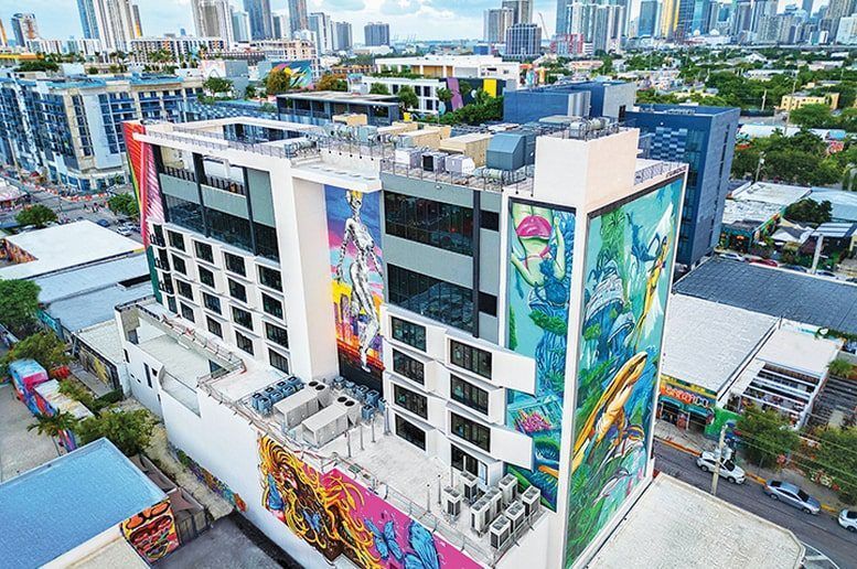 Moxy Miami Wynwood hotel opened 2024 in the Wynwood Arts District with restaurant and lobby bar