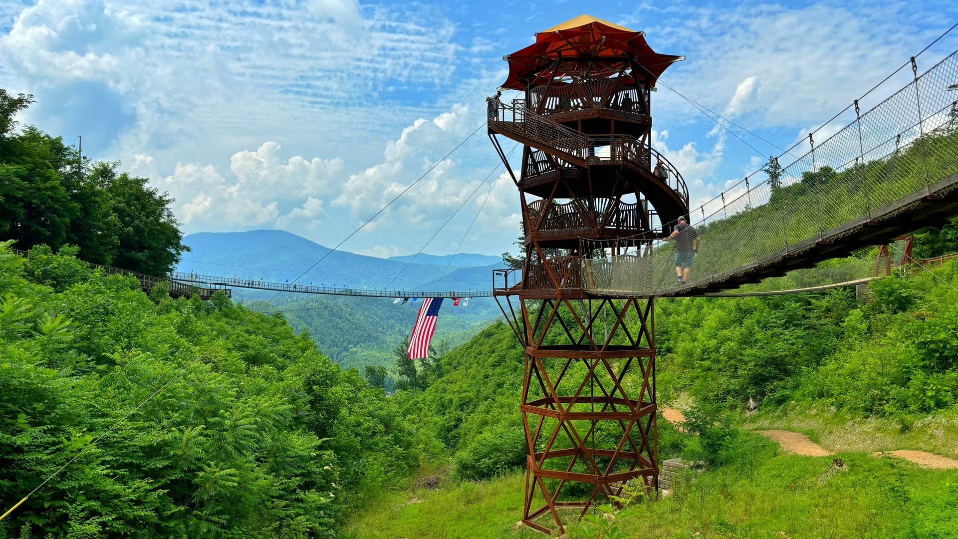 New hotels in Gatlinburg Tennessee - downtown Parkway at the Great Smoky Mountains national park gateway