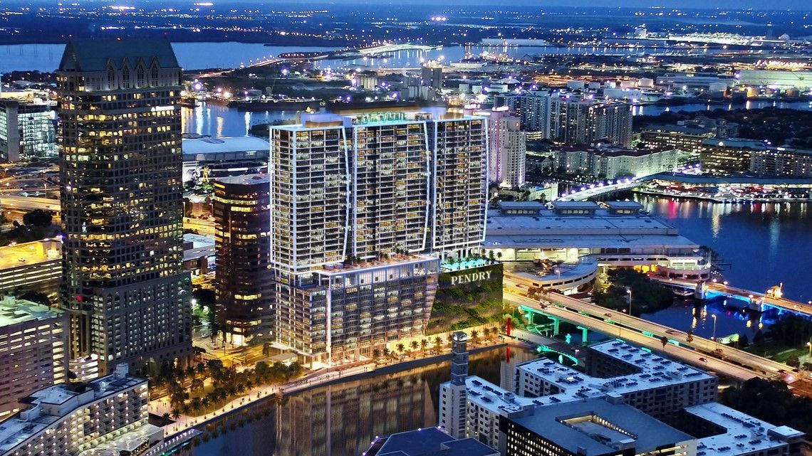 Pendry Tampa luxury hotel rendering on the Riverwalk in downtown Tampa Florida