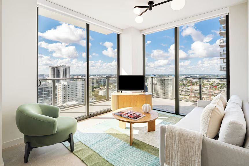 The Crosby Miami Worldcenter hotel downtown Miami opened January 2026 with lounge terrace and restaurant