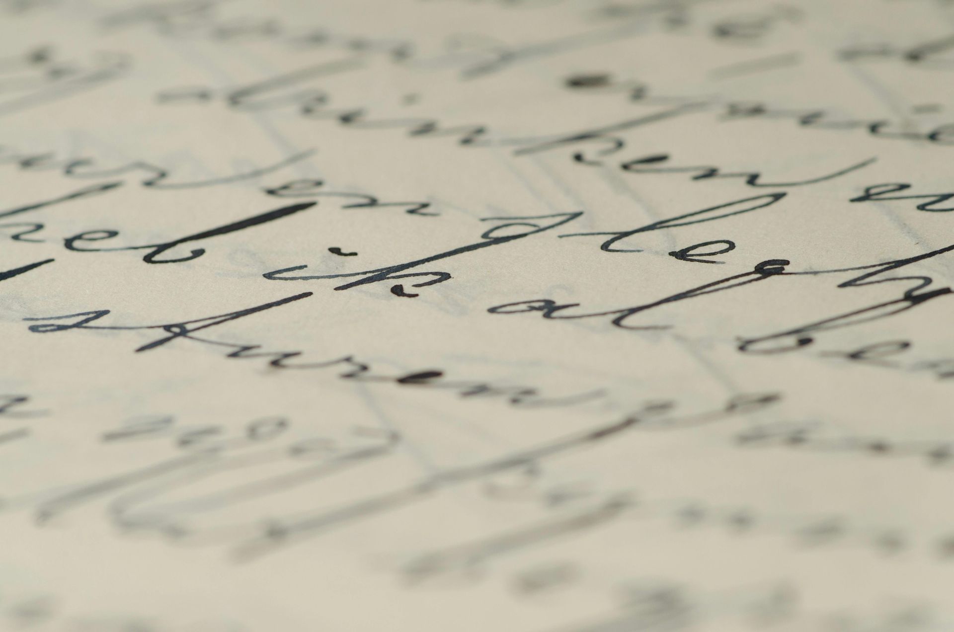 Handwriting on a letter