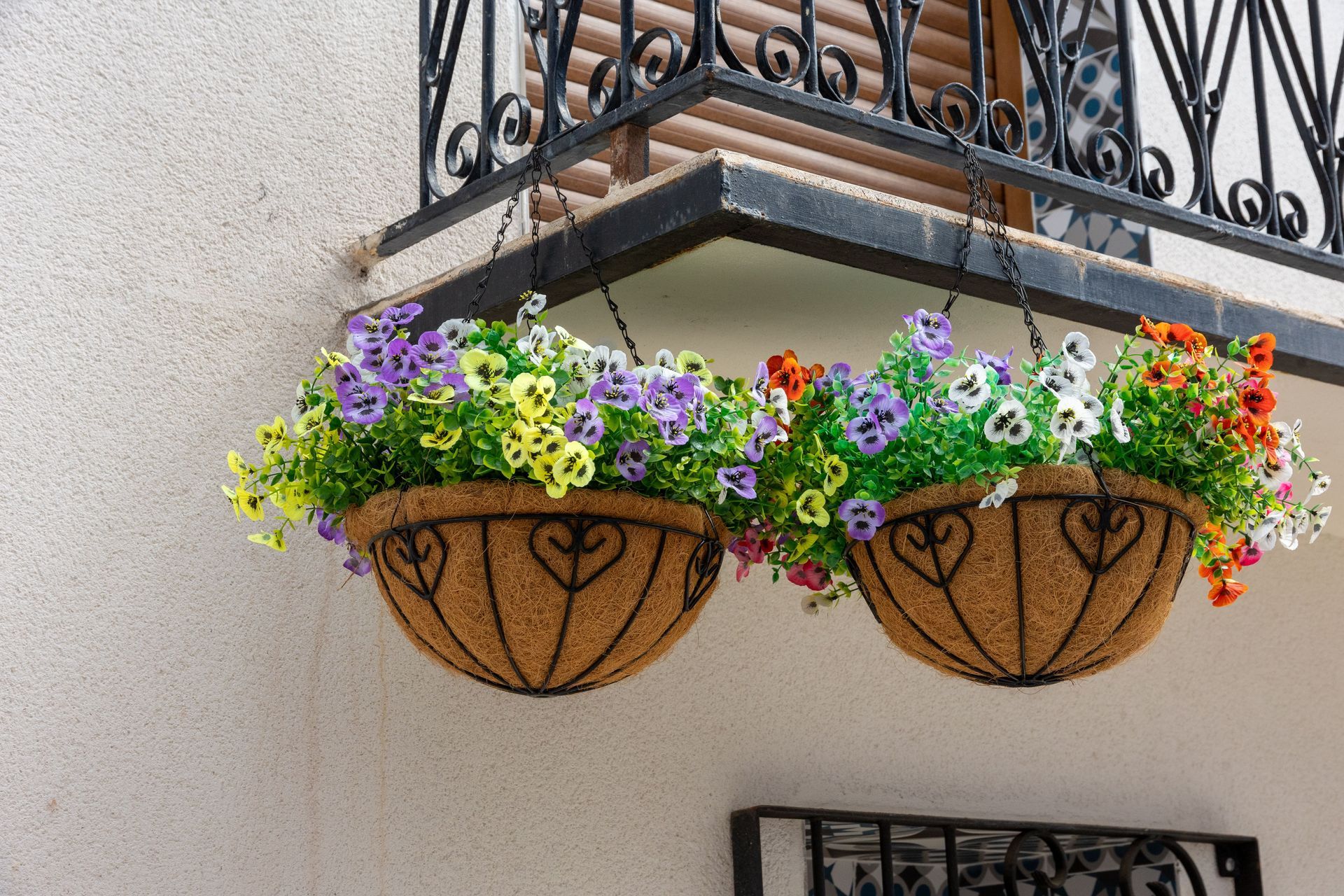 Hanging flower baskets