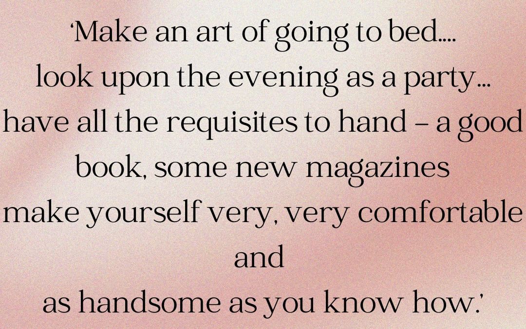 A soft pink background with text reading: