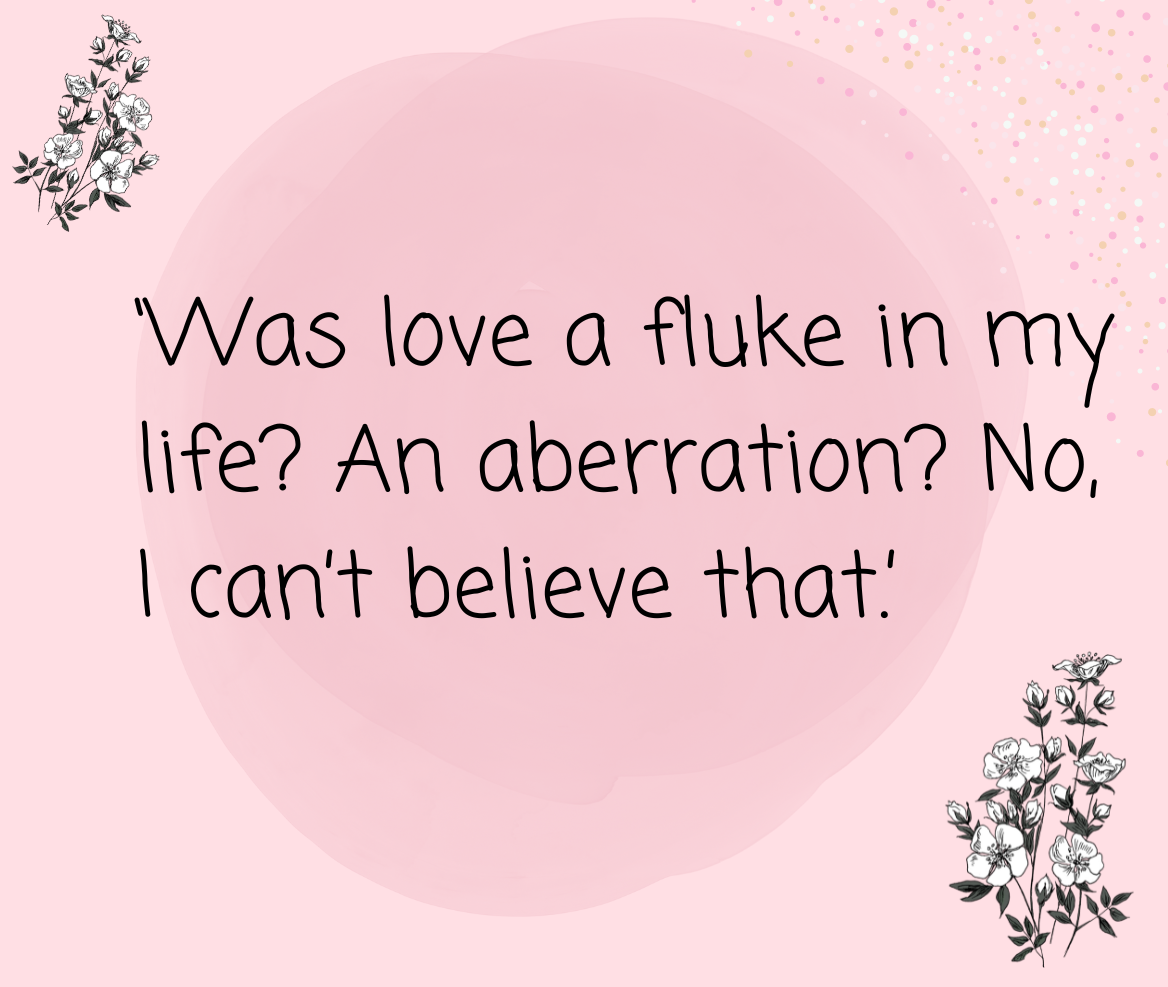 Pink background & floral accents featuring the text: 