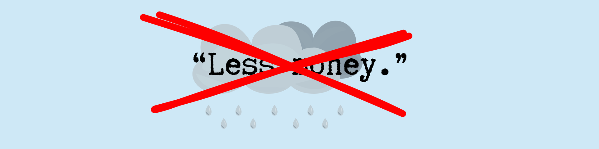A grey rain cloud with the text 