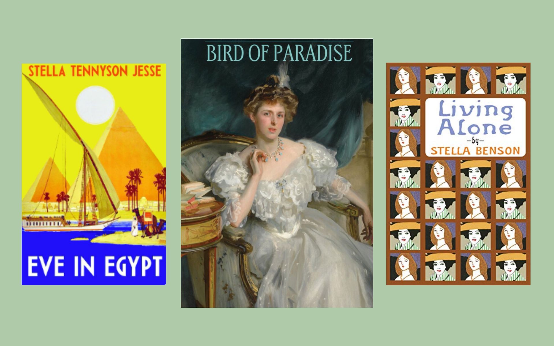 Three book covers featuring