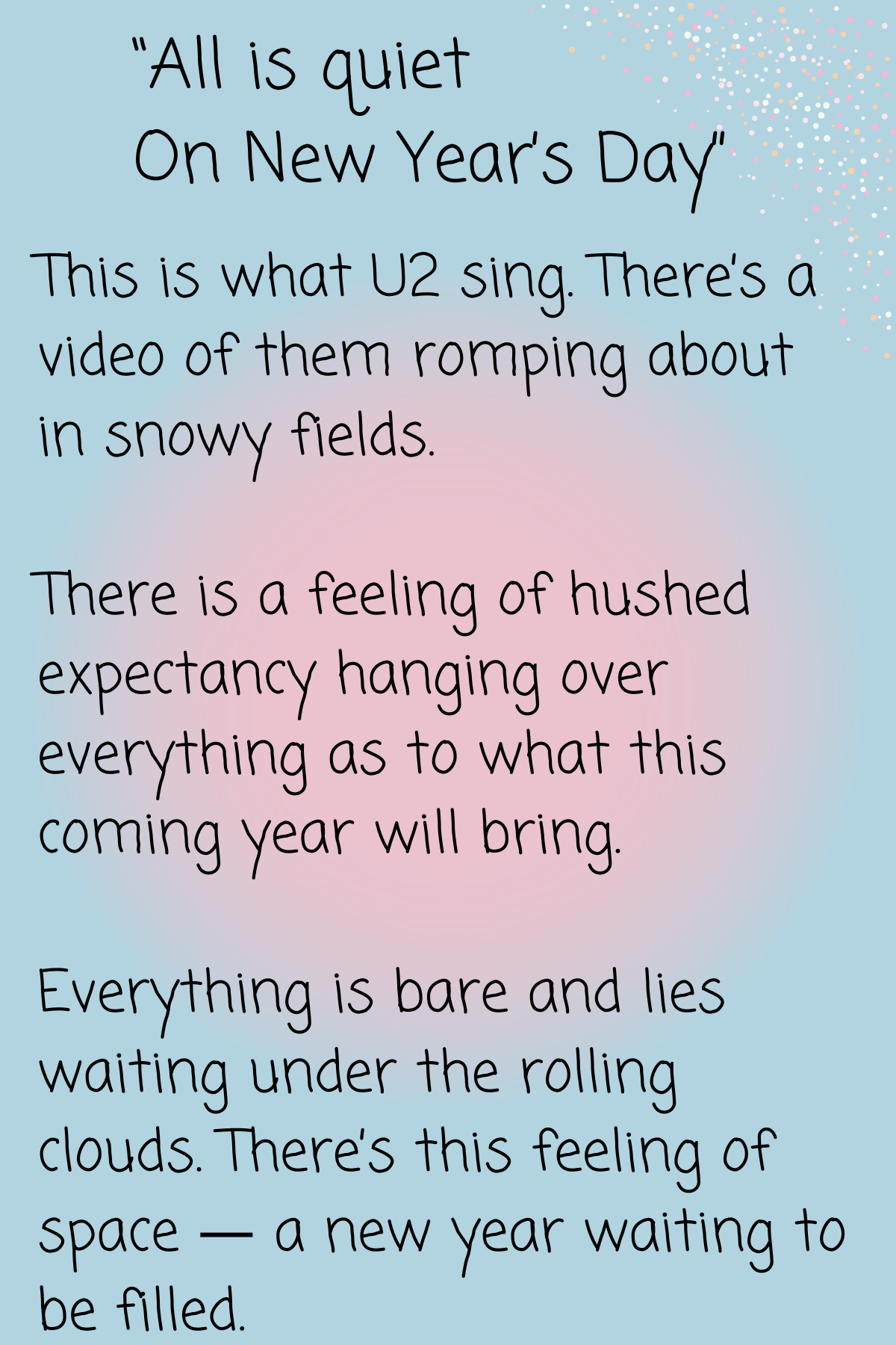 Text on a soft blue background discusses the U2 song