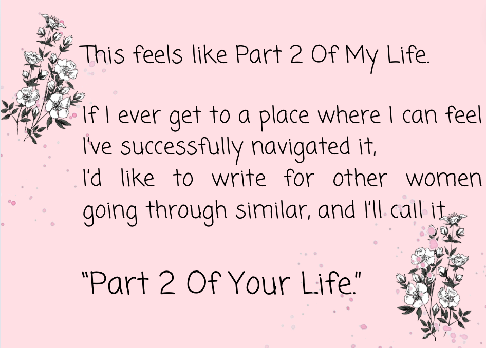 A pink background featuring floral illustrations and text about writing a guide called