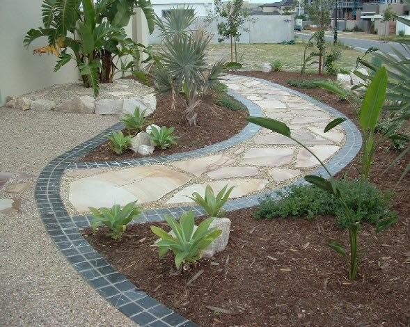 Winding Stone Pathway Through a Garden — Australian Sandstone Products In Helidon, QLD