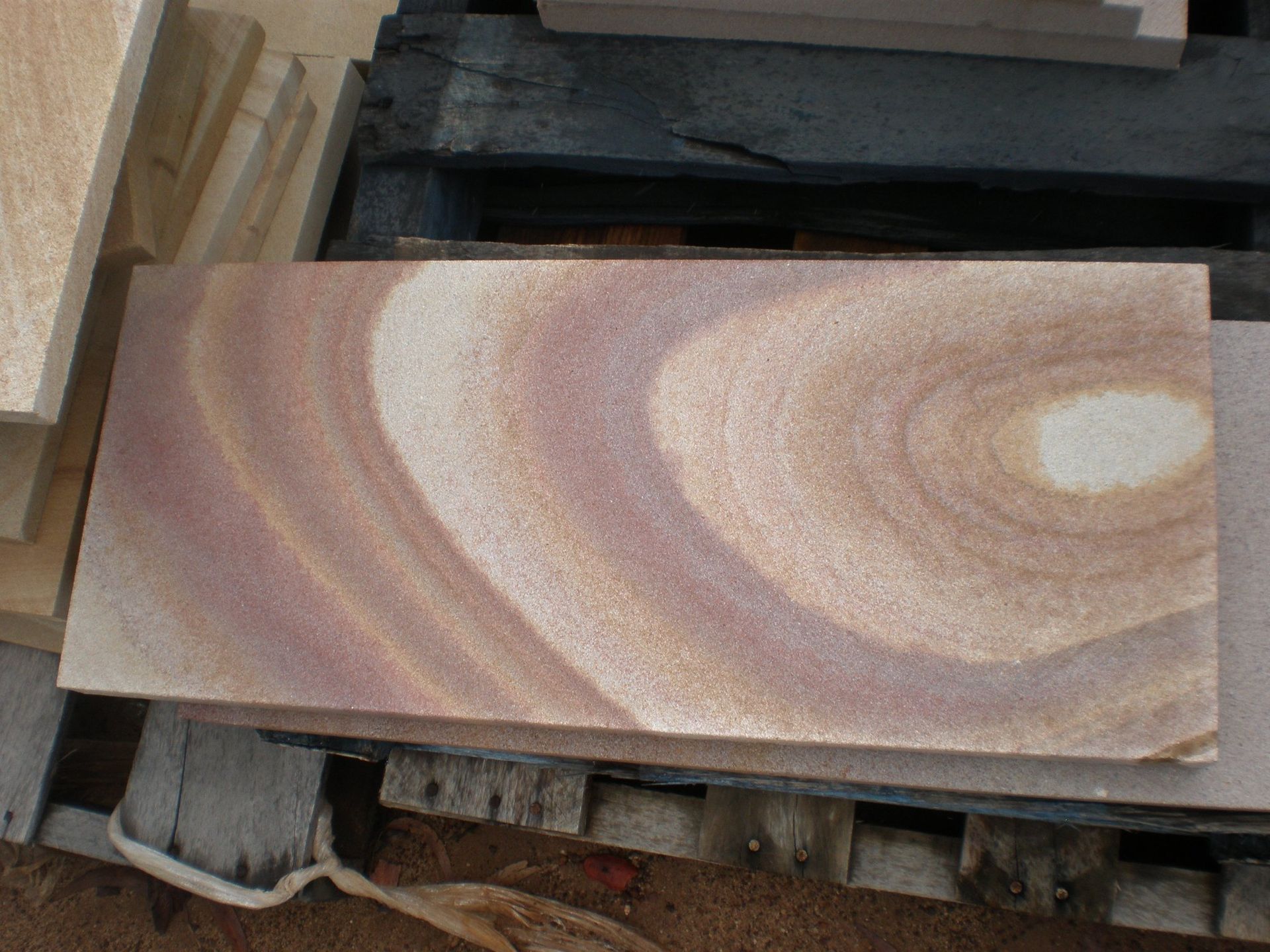 Rectangular Sandstone Tile With Swirling — Australian Sandstone Products In Noosa, QLD