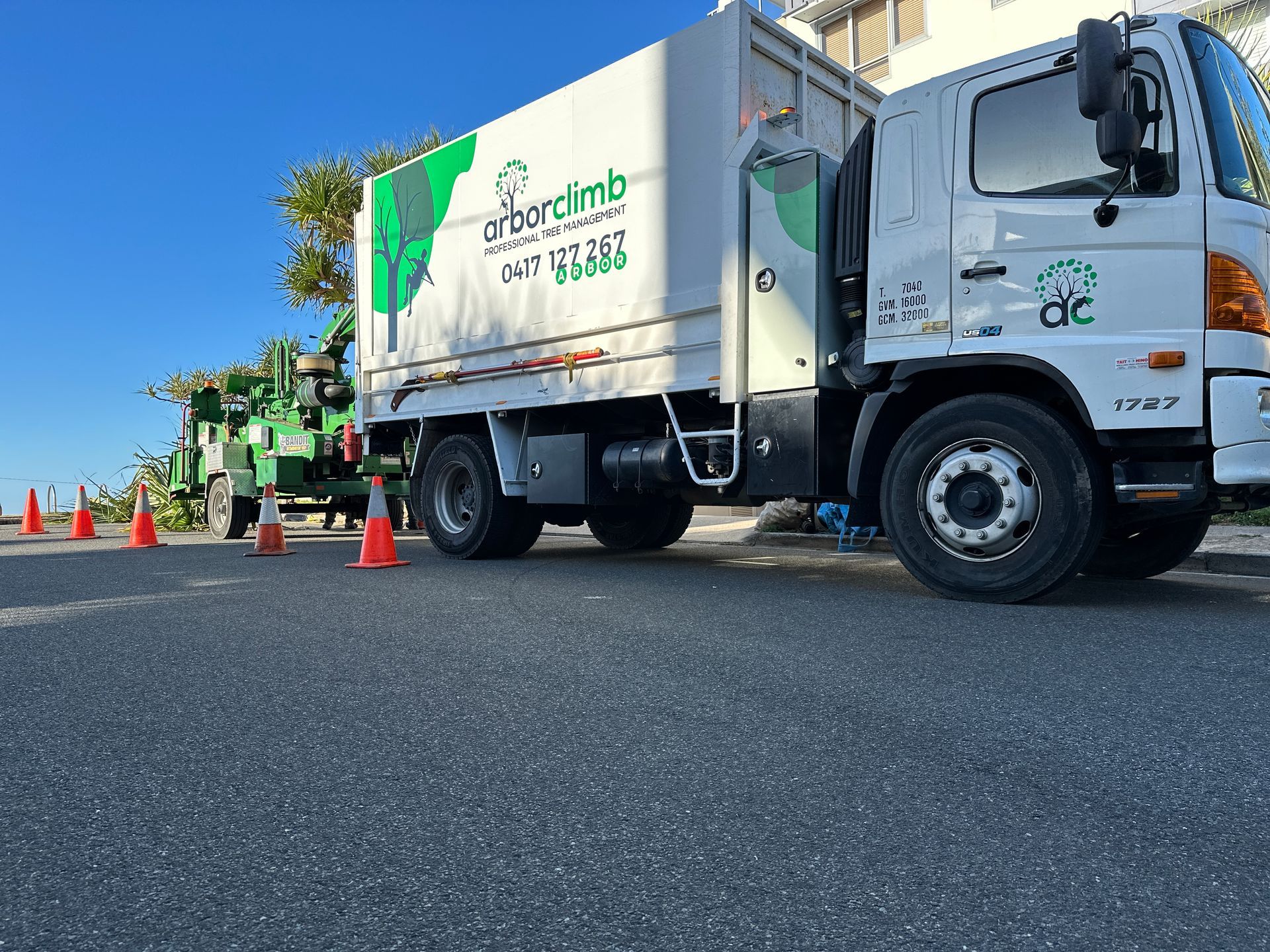 Truck with Mulcher — Arborist in Little Mountain, QLD
