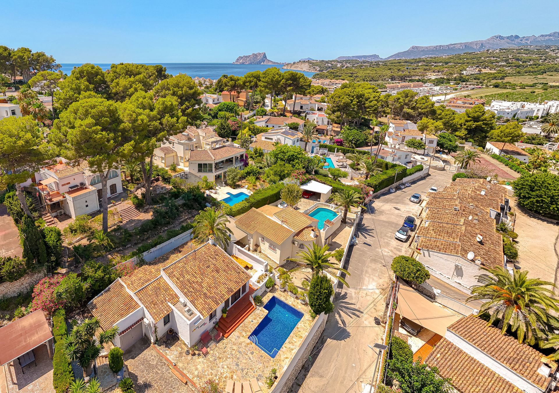 Villa Fio in Pla del Mar, Moraira, dichtbij de Middellandse Zee, stranden, haven en het gezellige centrum.