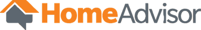 HomeAdvisor logo with orange and gray house icon and wordmark