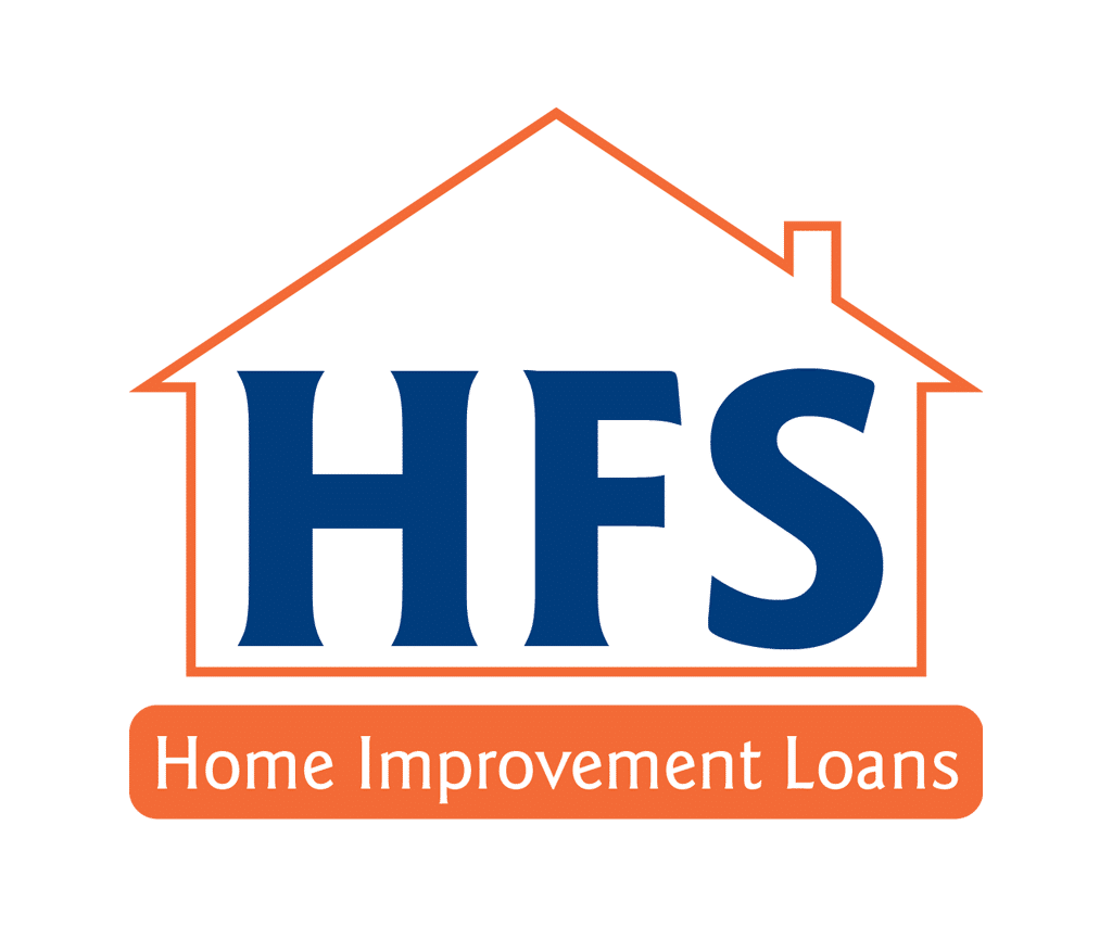HFS Home Improvement Loans logo with orange house outline and blue text