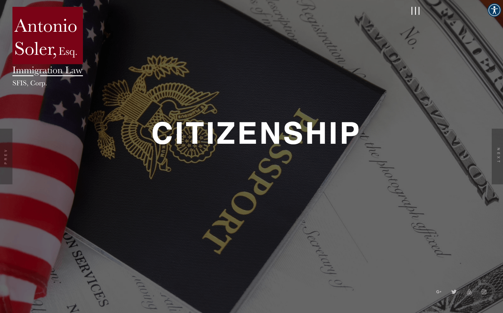 Black passport on a desk with the word 