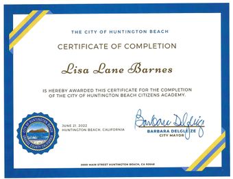 Citizens Academy certificate Citizens Academy certificate