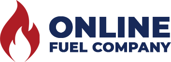 Online Fuel Company logo with red flame icon and navy blue text