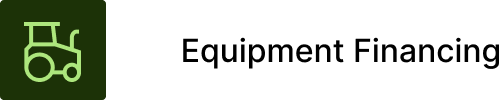 Equipment Financing icon with tractor outline.