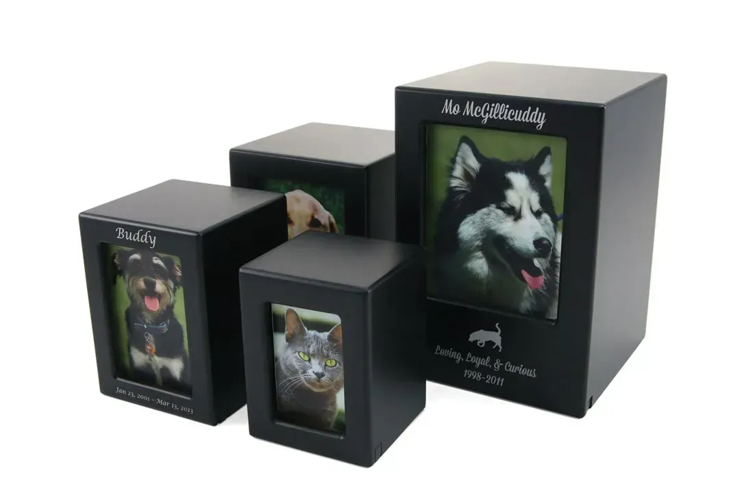 Photo Urn Black | Fort Collins, CO | Precious Memories Pet Cemetery and Crematory