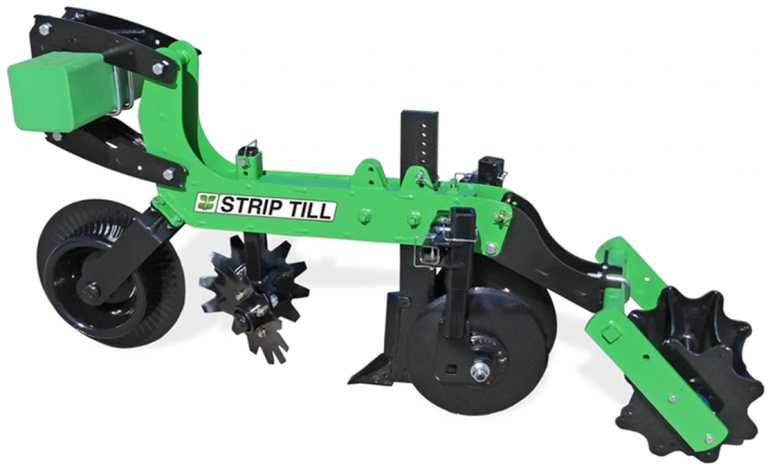 A green and black strip till on a white background