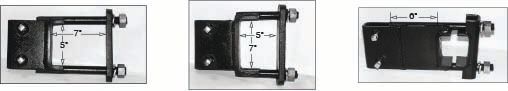 A black and white photo of three different types of hinges