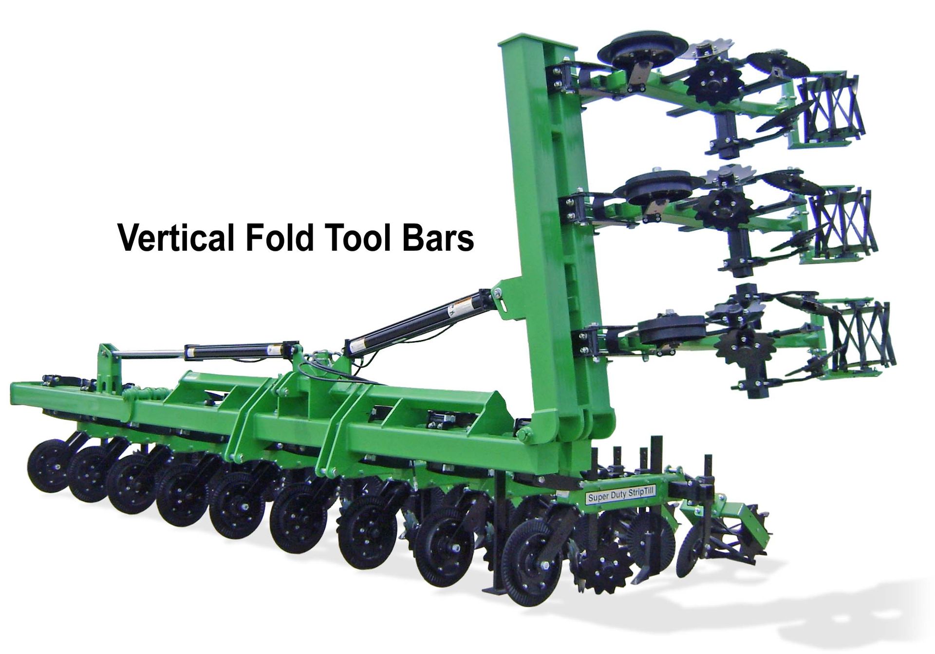 A green machine with the words vertical fold tool bars above it