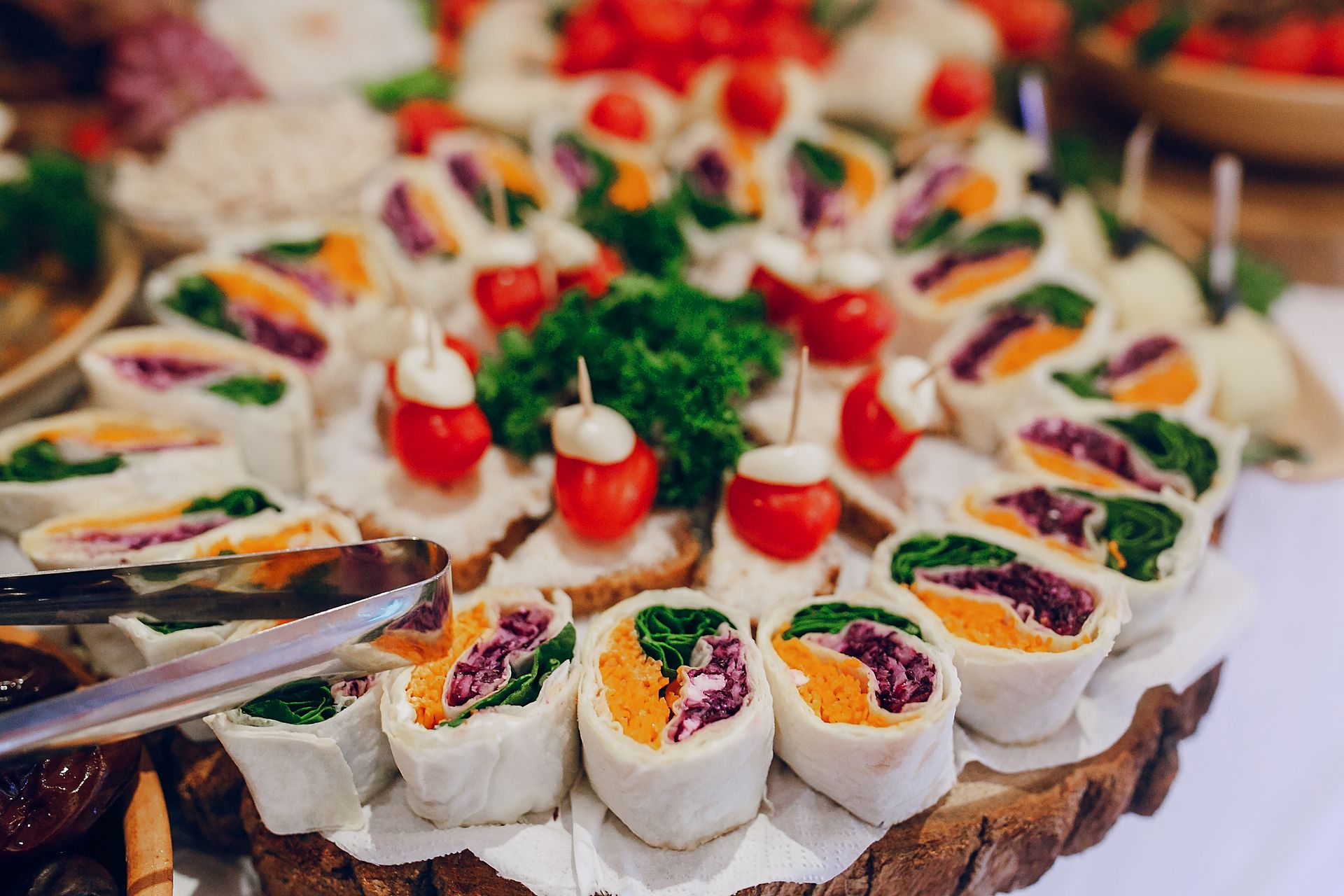 Catering company in Schenectady, NY, serving guests at a local event