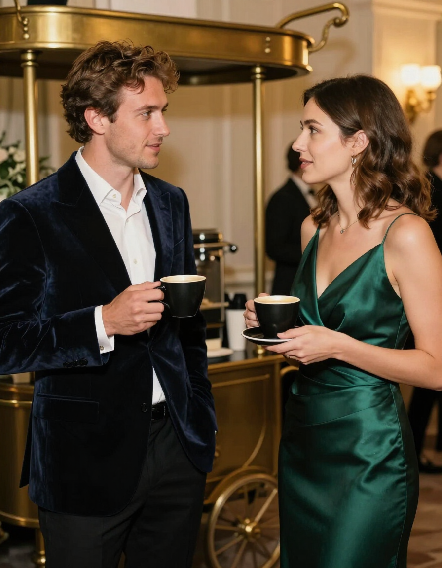 Guests enjoying MAWA coffee at a celebration event