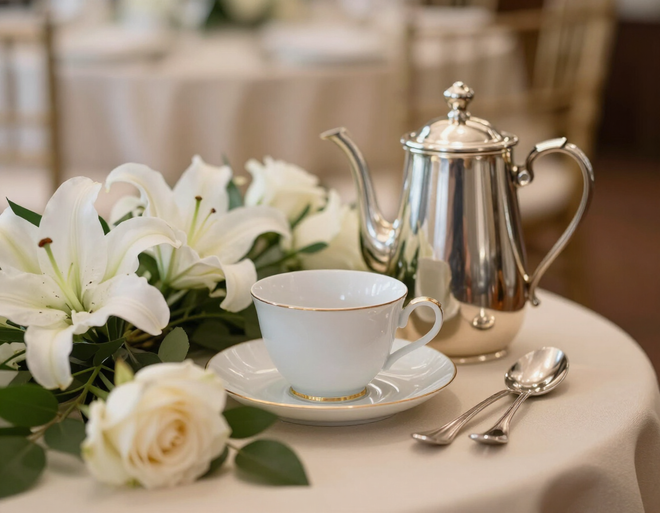 Wedding coffee service setup