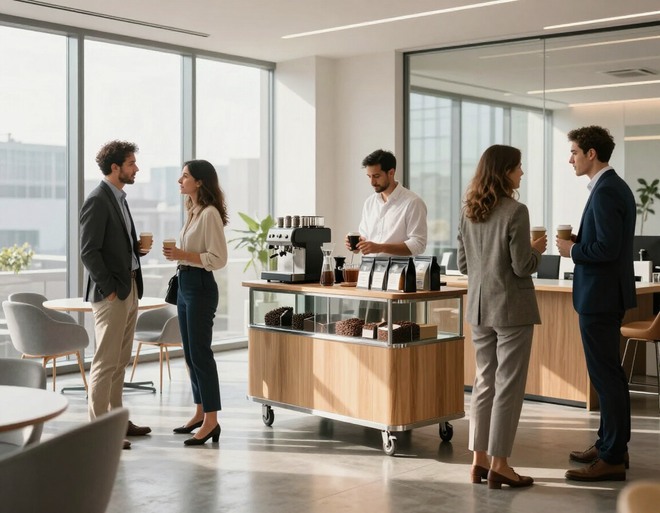 Corporate event coffee setup