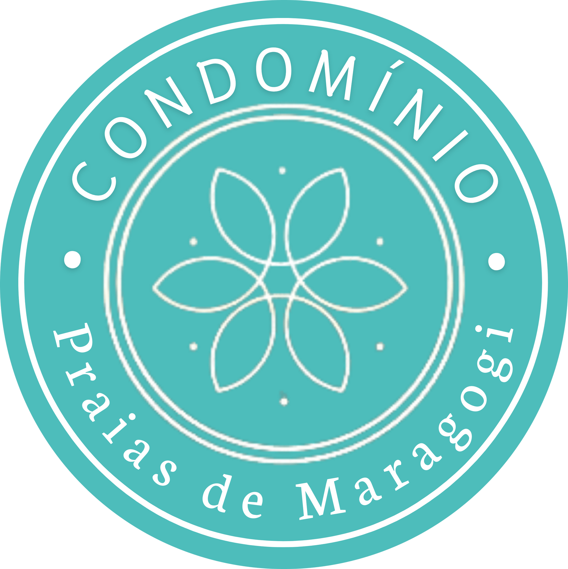 Logotipo da Pousada Orla do Sol. Apresenta um sol estilizado sobre água azul, com a inscrição